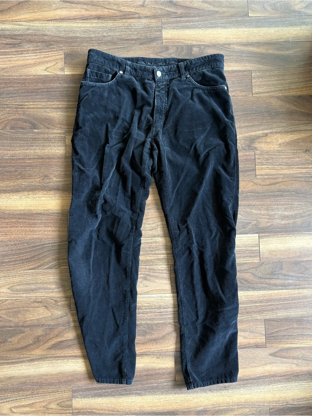 Ermenegildo Zegna Black Corduroy Men's Trousers